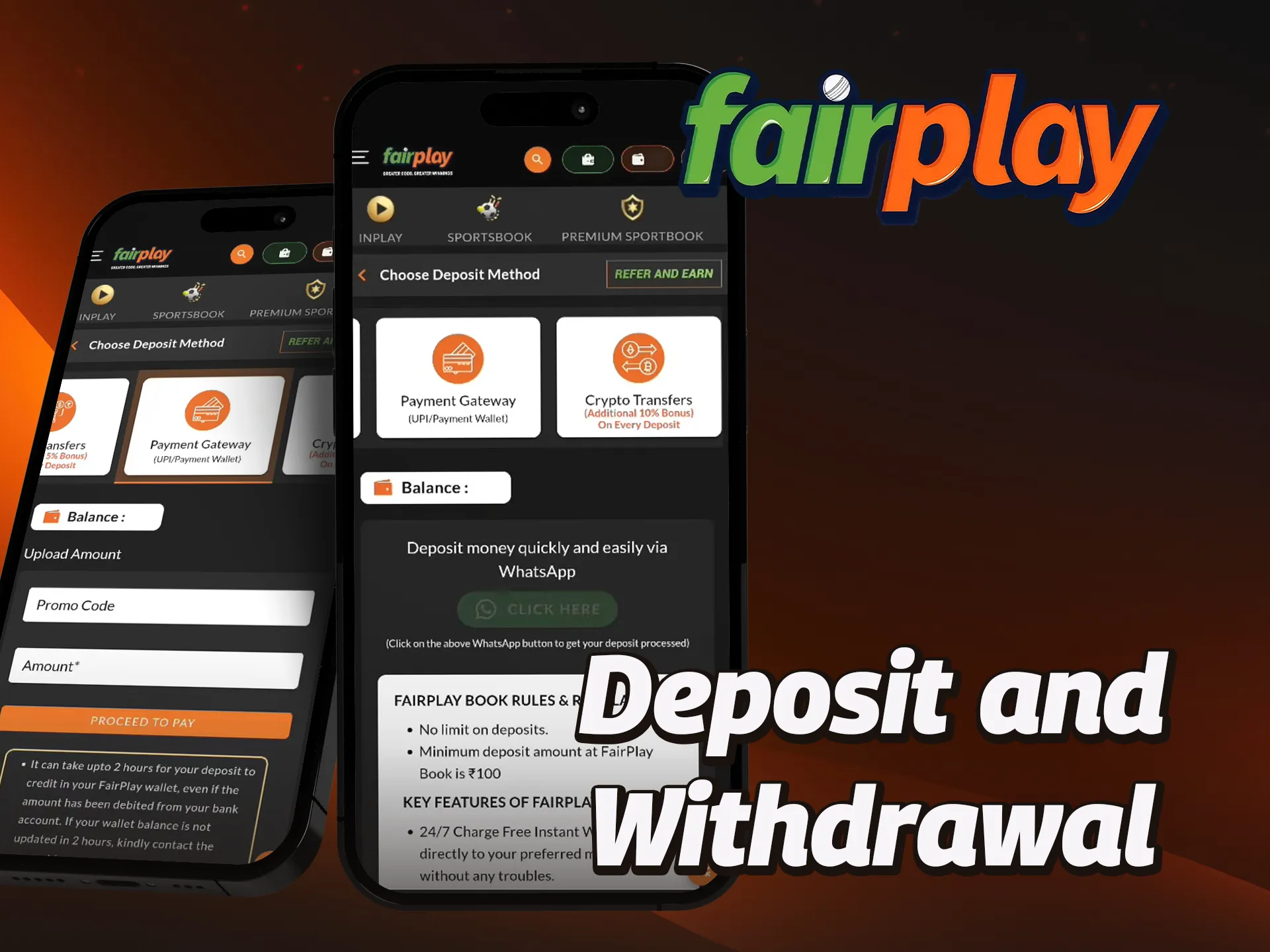Find out about the payment methods available at FairPlay casino.
