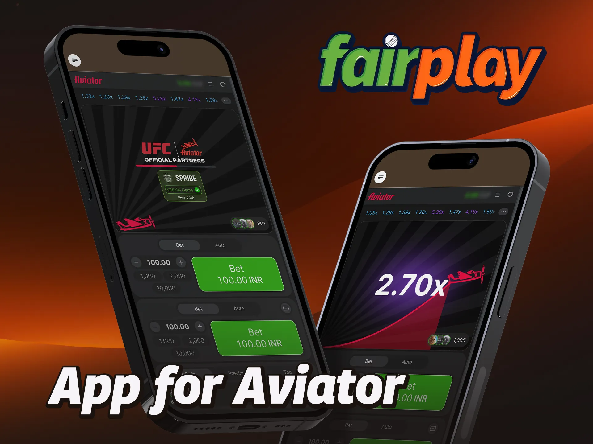 Play Aviator on the go with the FairPlay mobile app.
