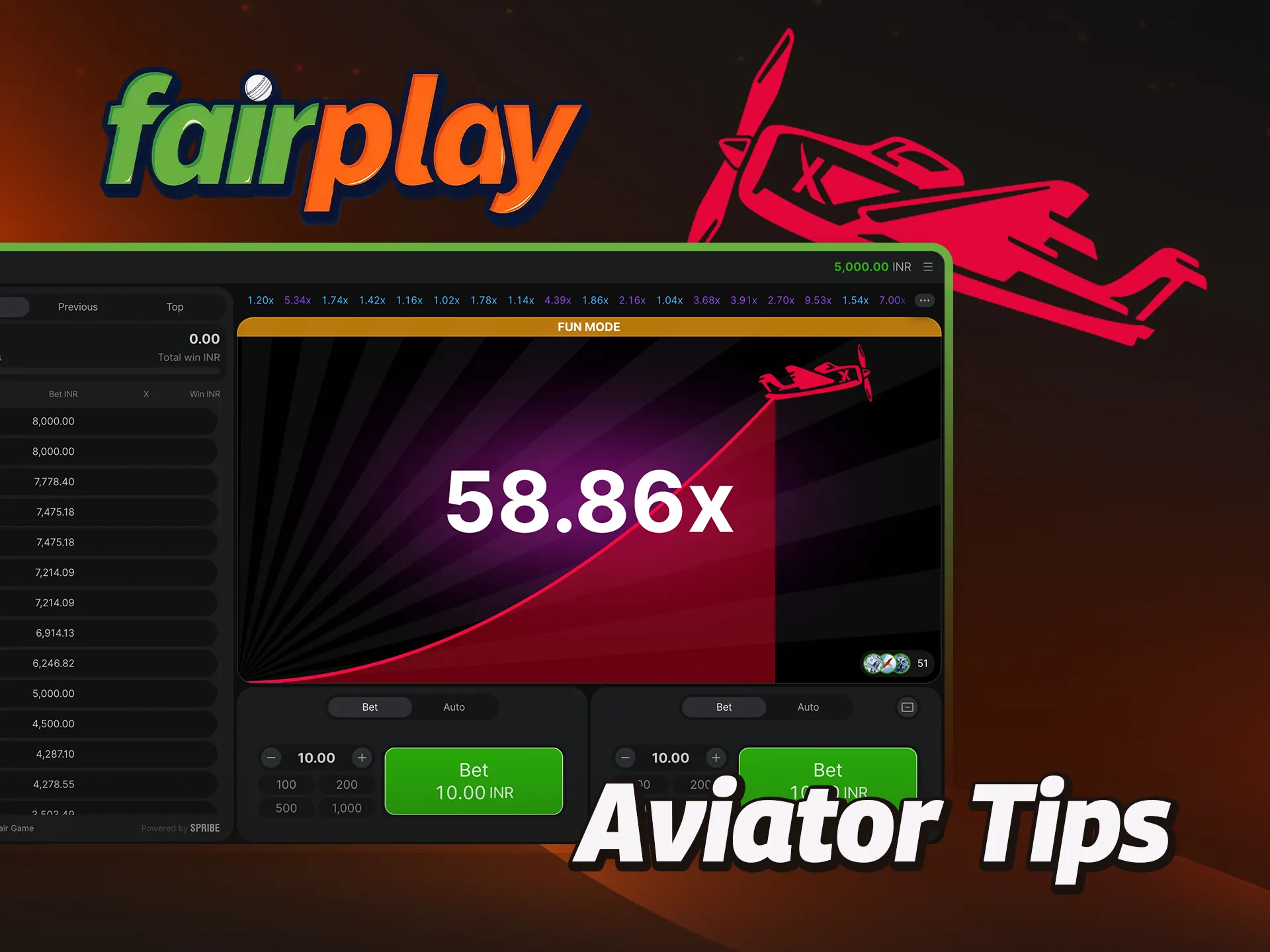 Use tips to get a better chance of winning at Aviator at FairPlay.
