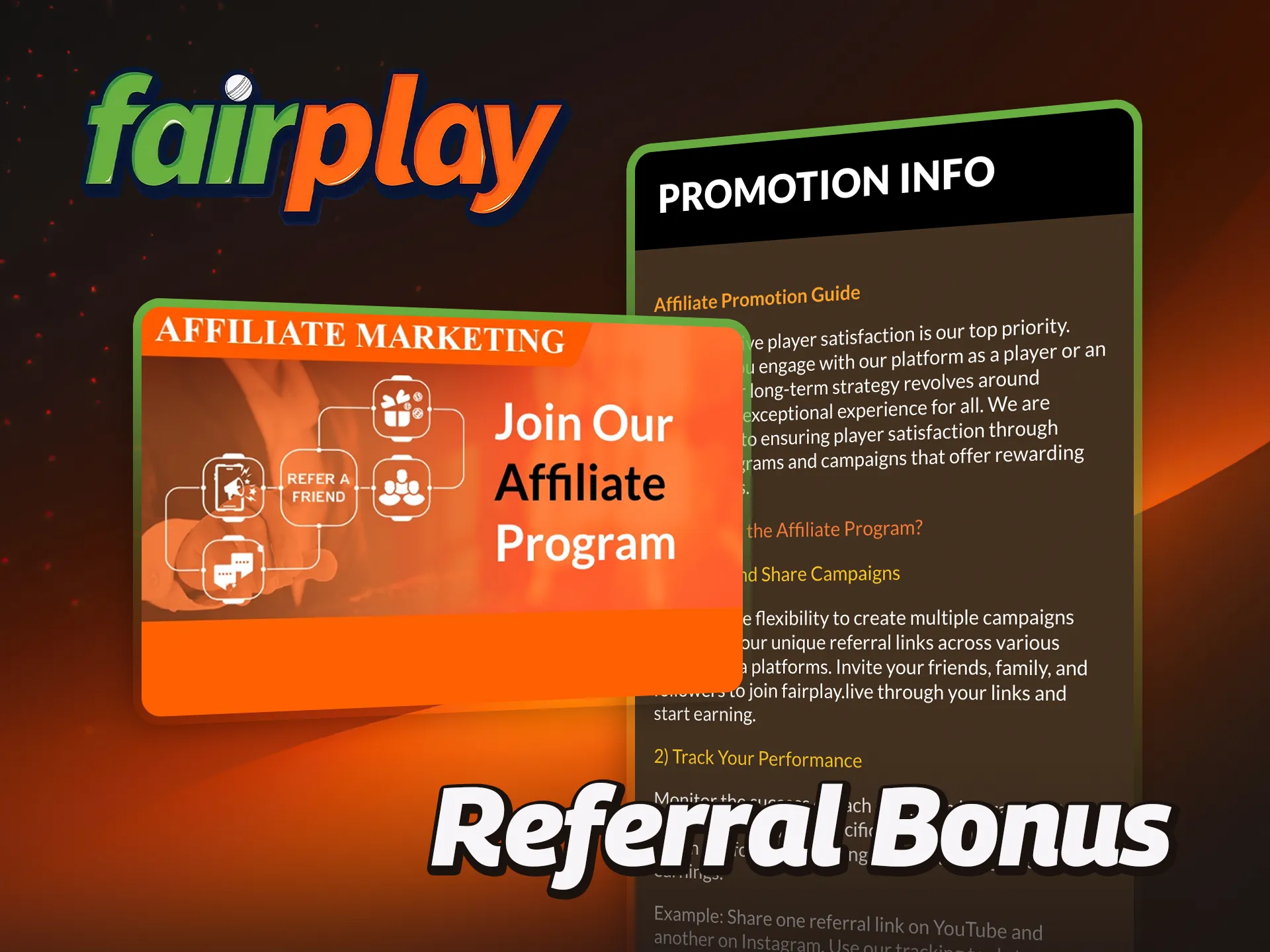 Share the code and receive a bonus from friends who do not yet have an account on the FairPlay platform.