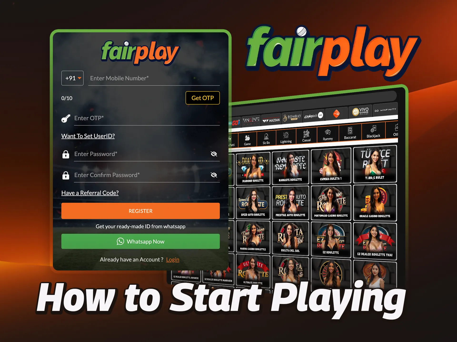 Find out how to start playing at FairPlay casino.