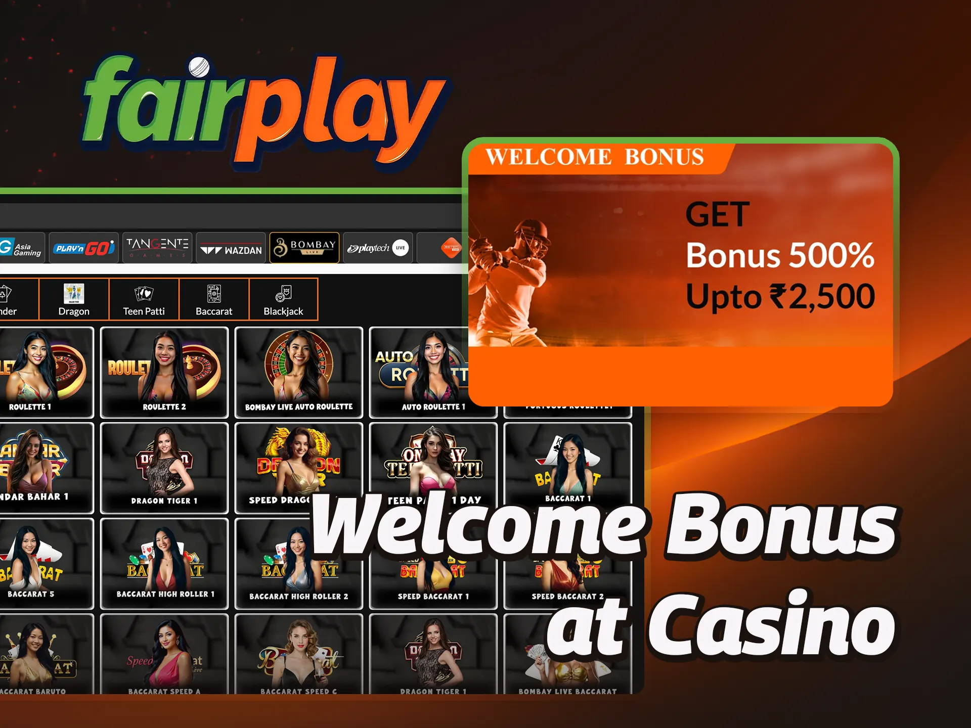 Get a welcome bonus to play at FairPlay casino.