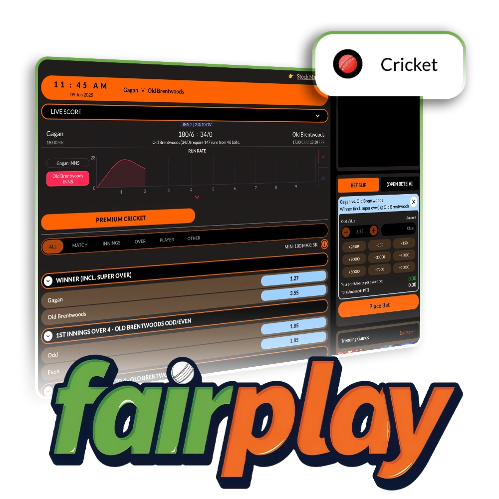 Win by betting on cricket at FairPlay.