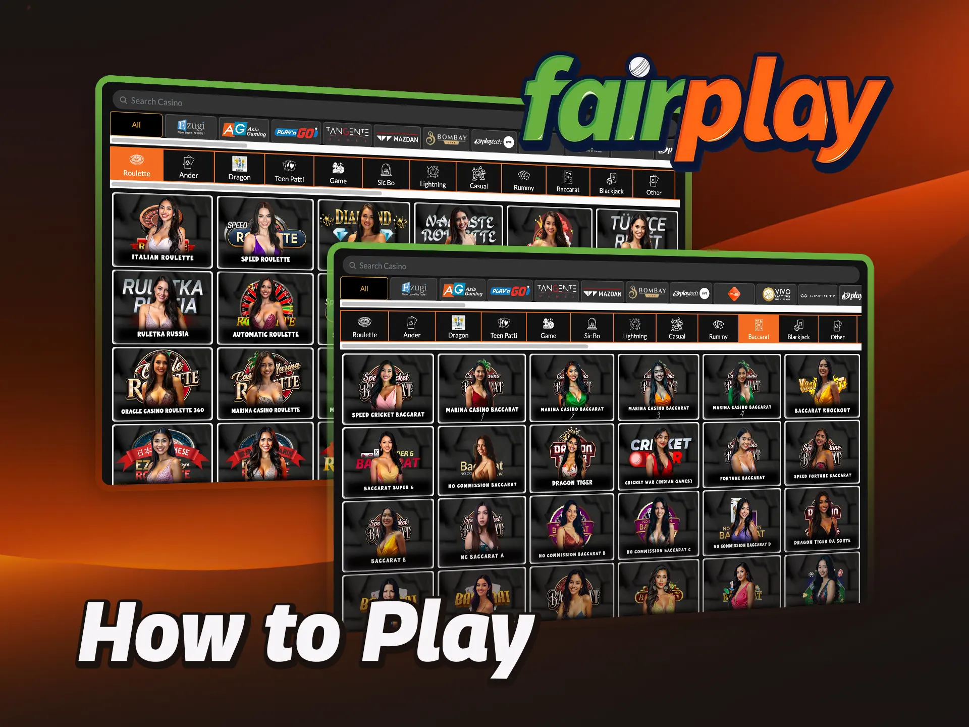 To start playing at FairPlay live casino, complete the registration process.