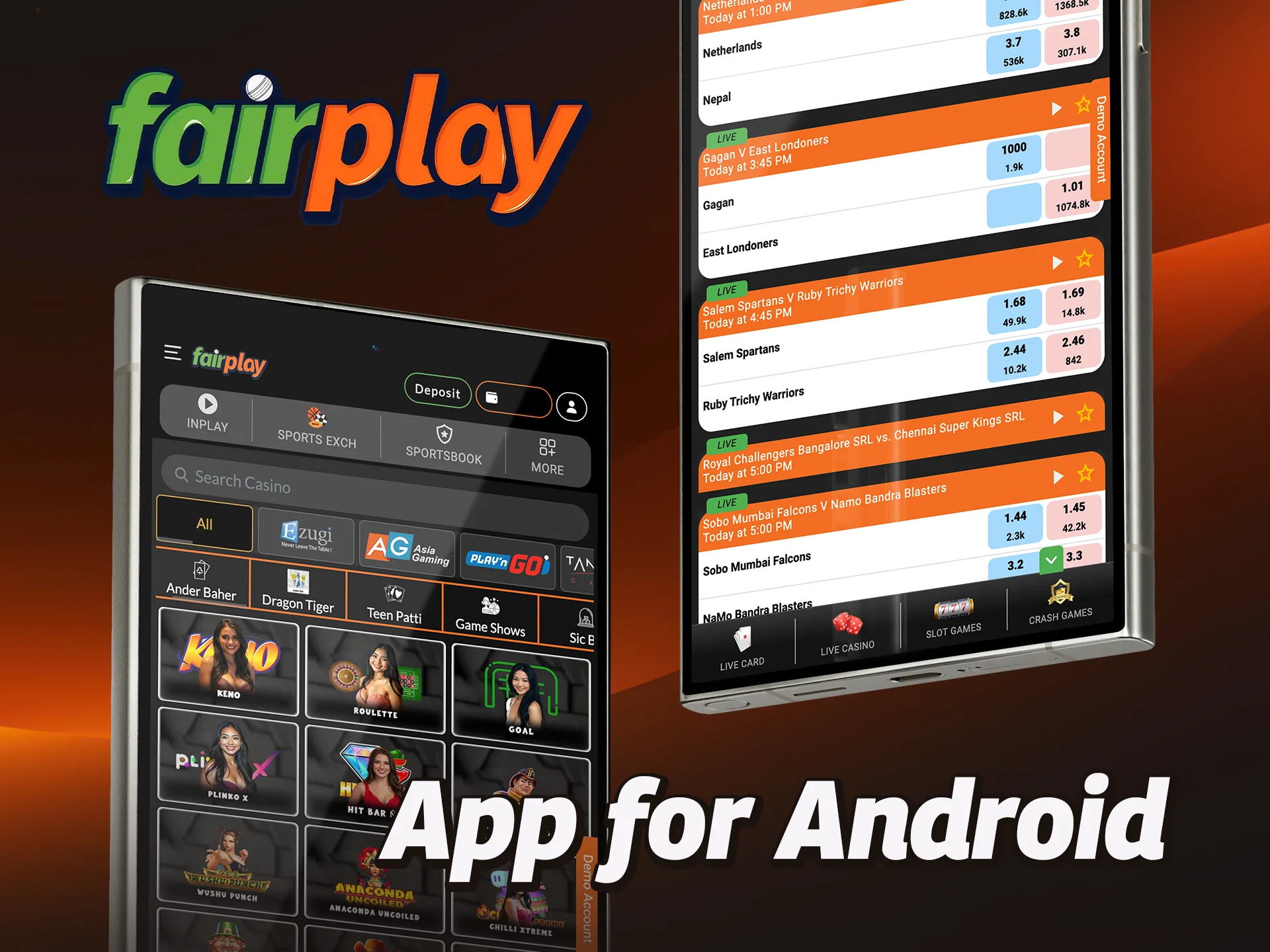 Download the FairPlay app for Android to always be in the game.