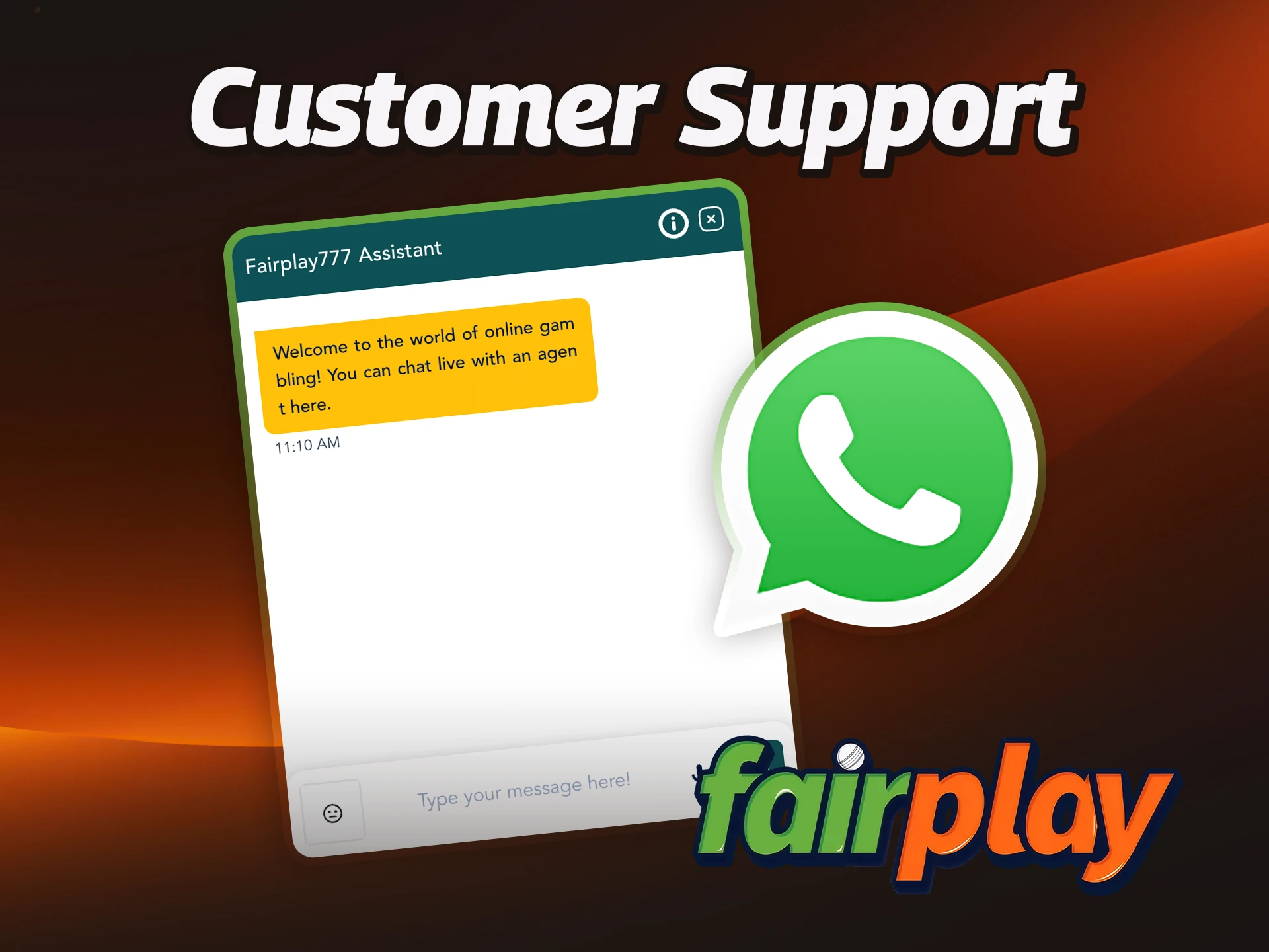 Contact FairPlay customer support specialists anytime you need help.