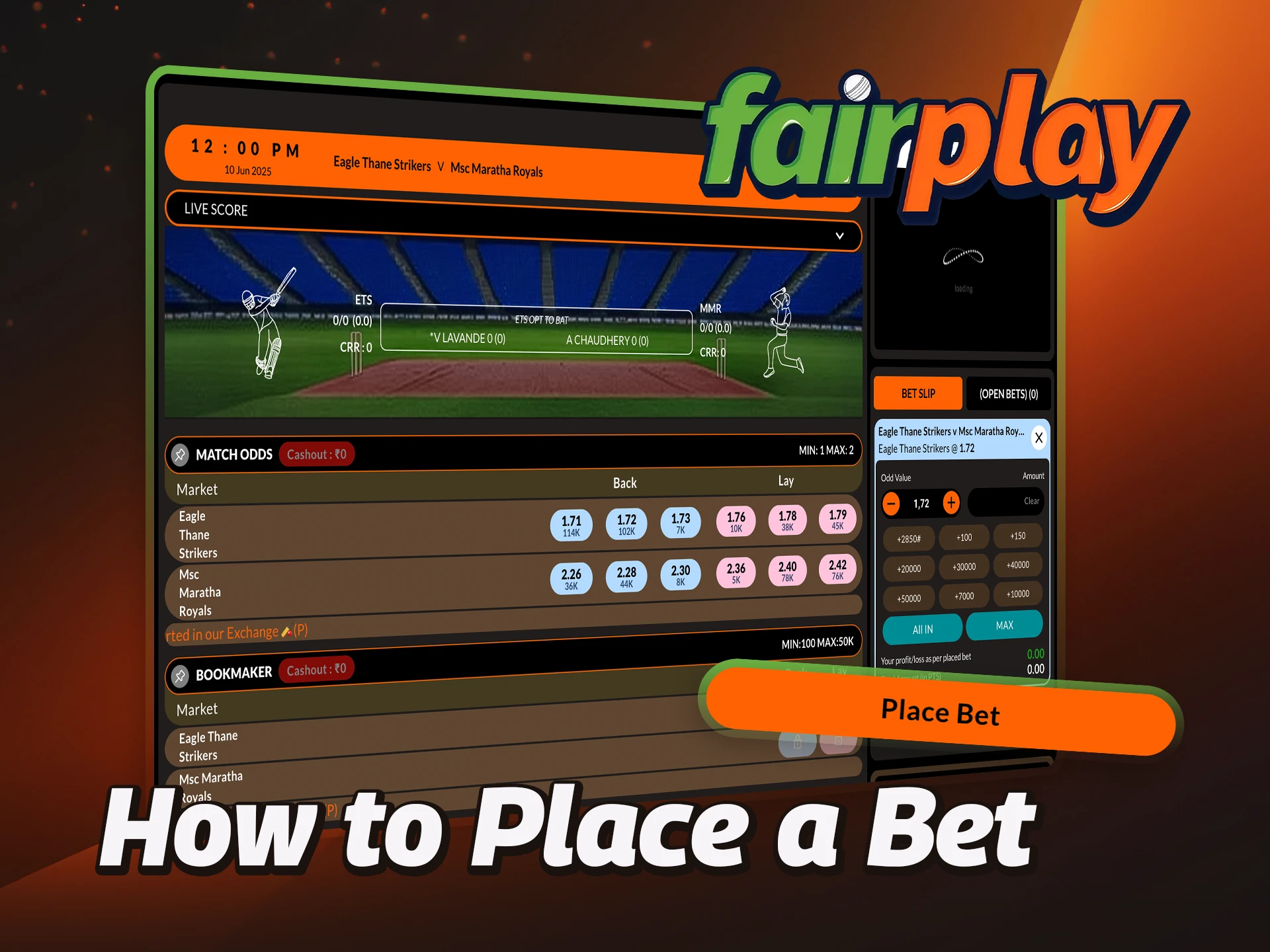 Discover how to place bets at FairPlay.