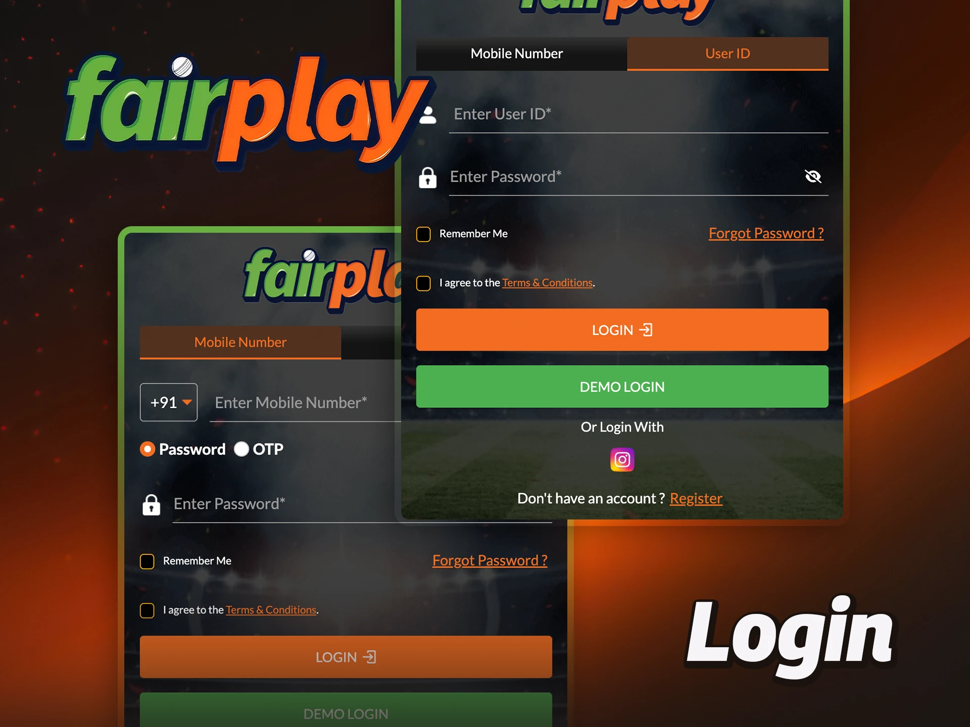 Follow the instructions to log in to your FairPlay casino account.