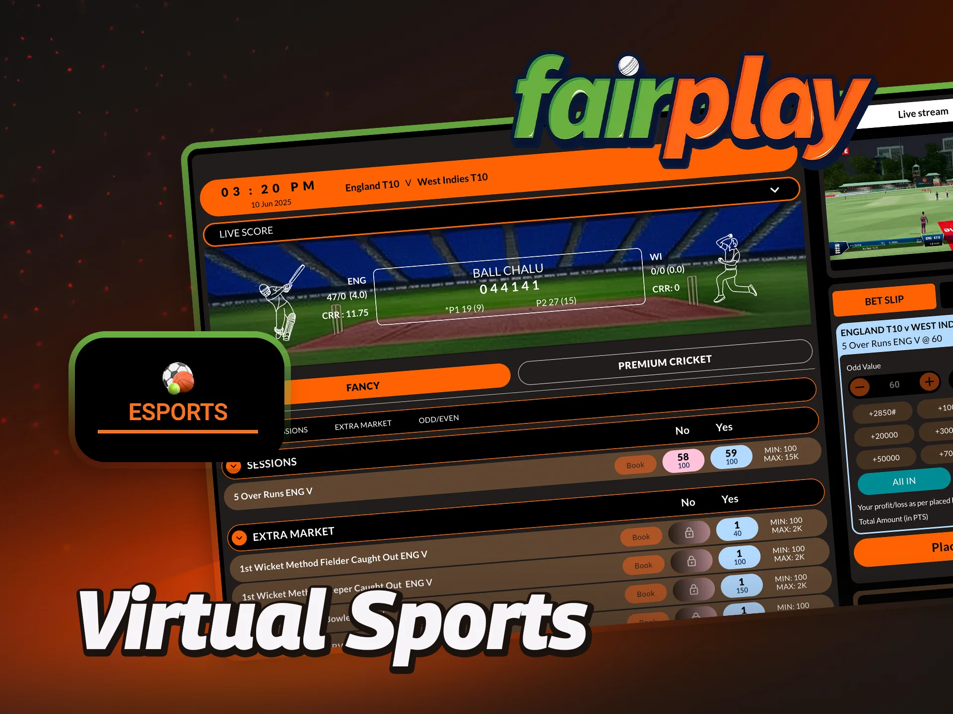 Place bets on virtual sports and win with FairPlay.