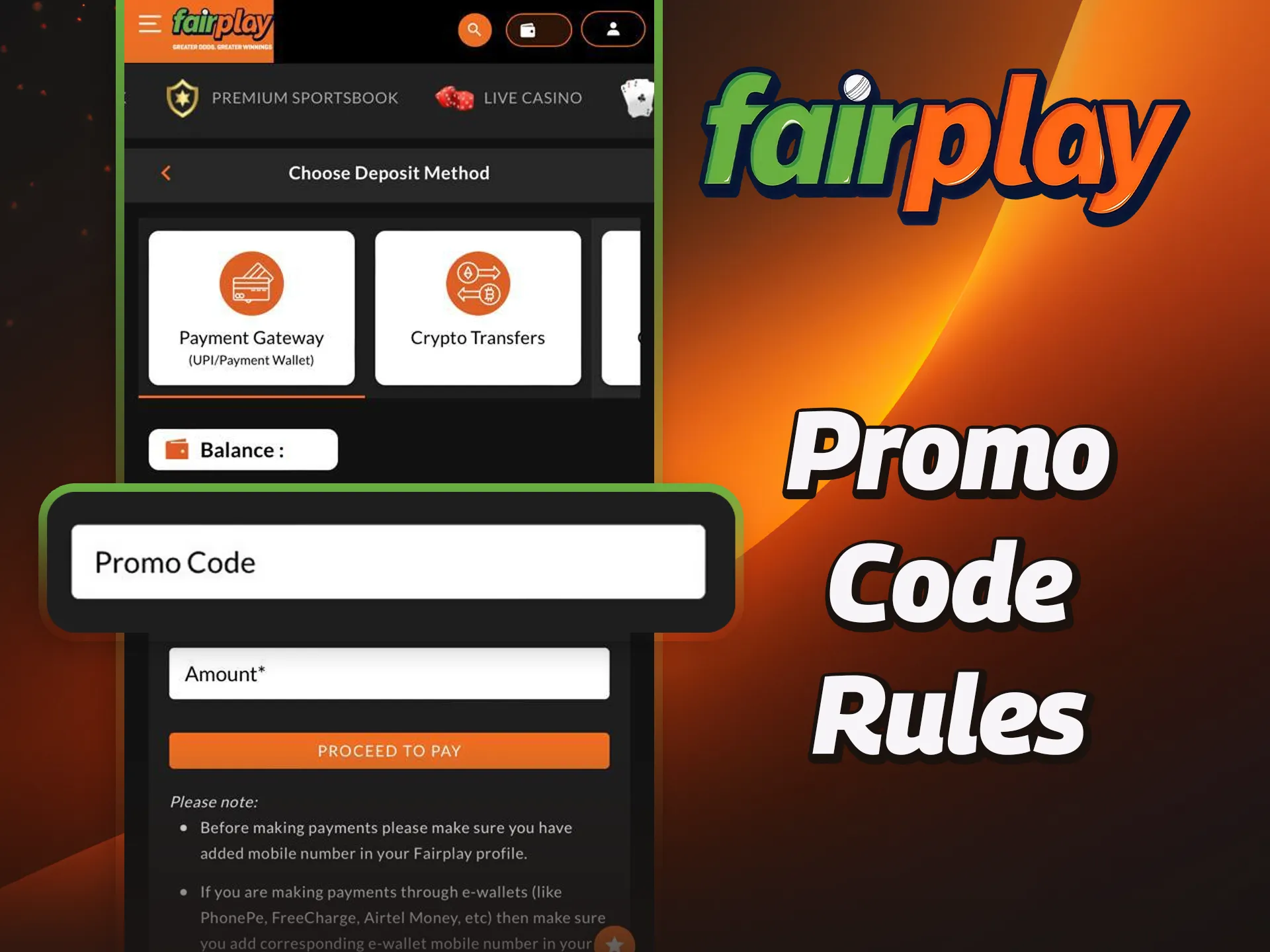 Follow the promo code rules to ensure it works correctly on FairPlay.
