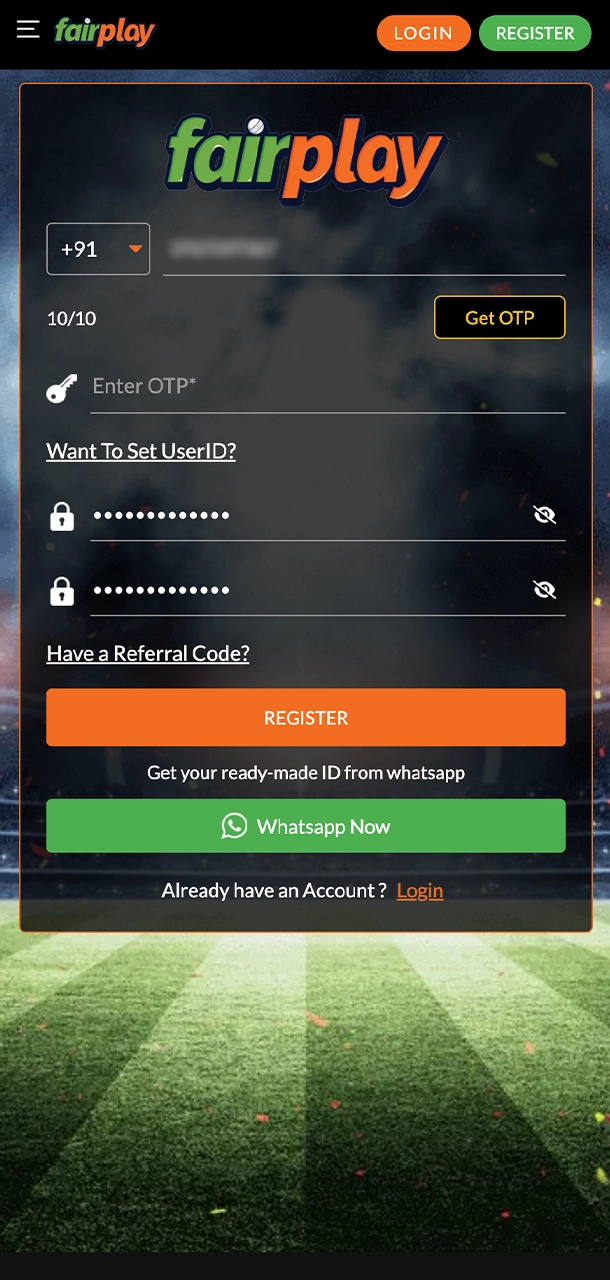Simple steps to fill out the FairPlay registration form.