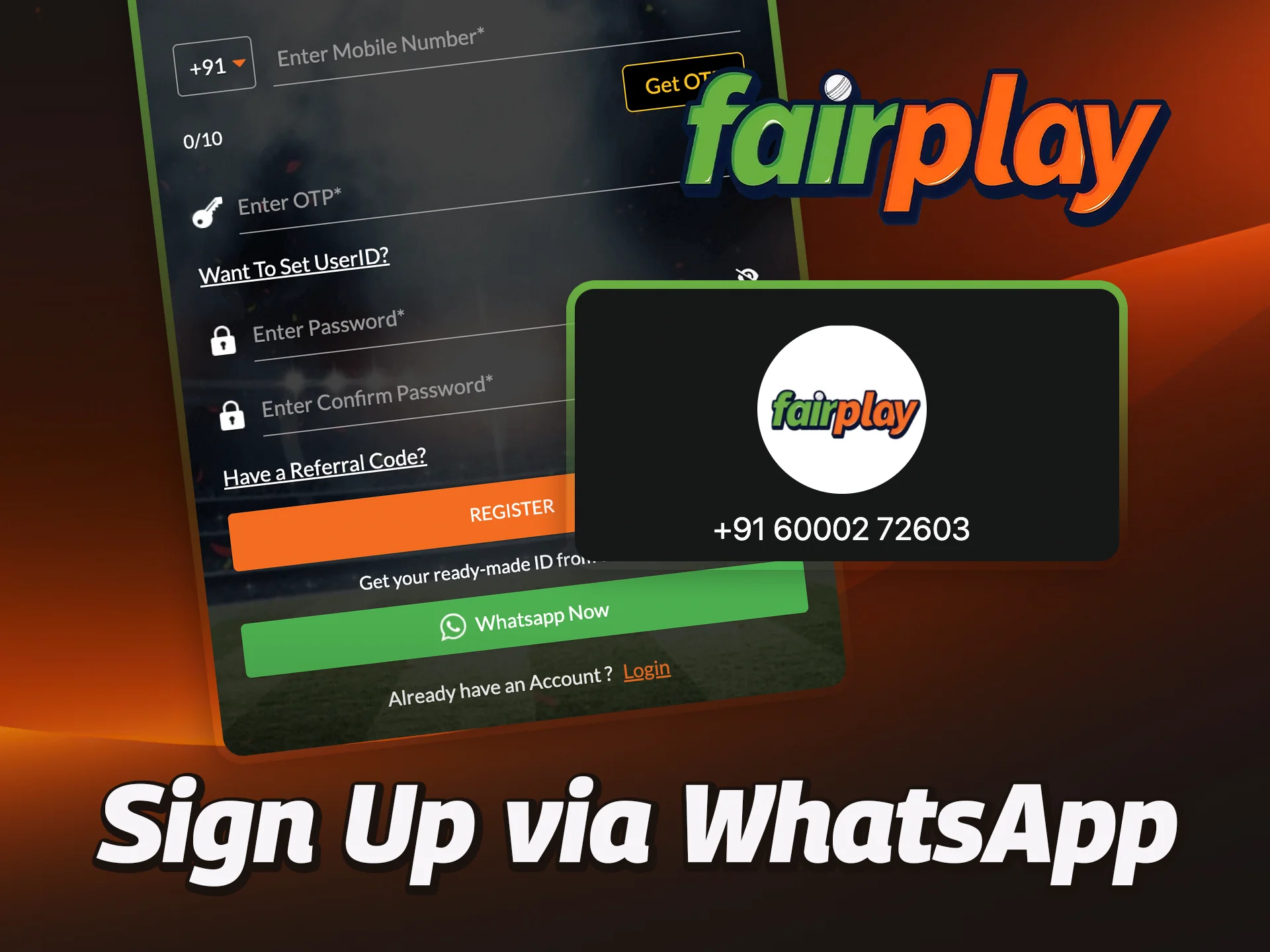 Find out how to sign up for FairPlay via WhatsApp.
