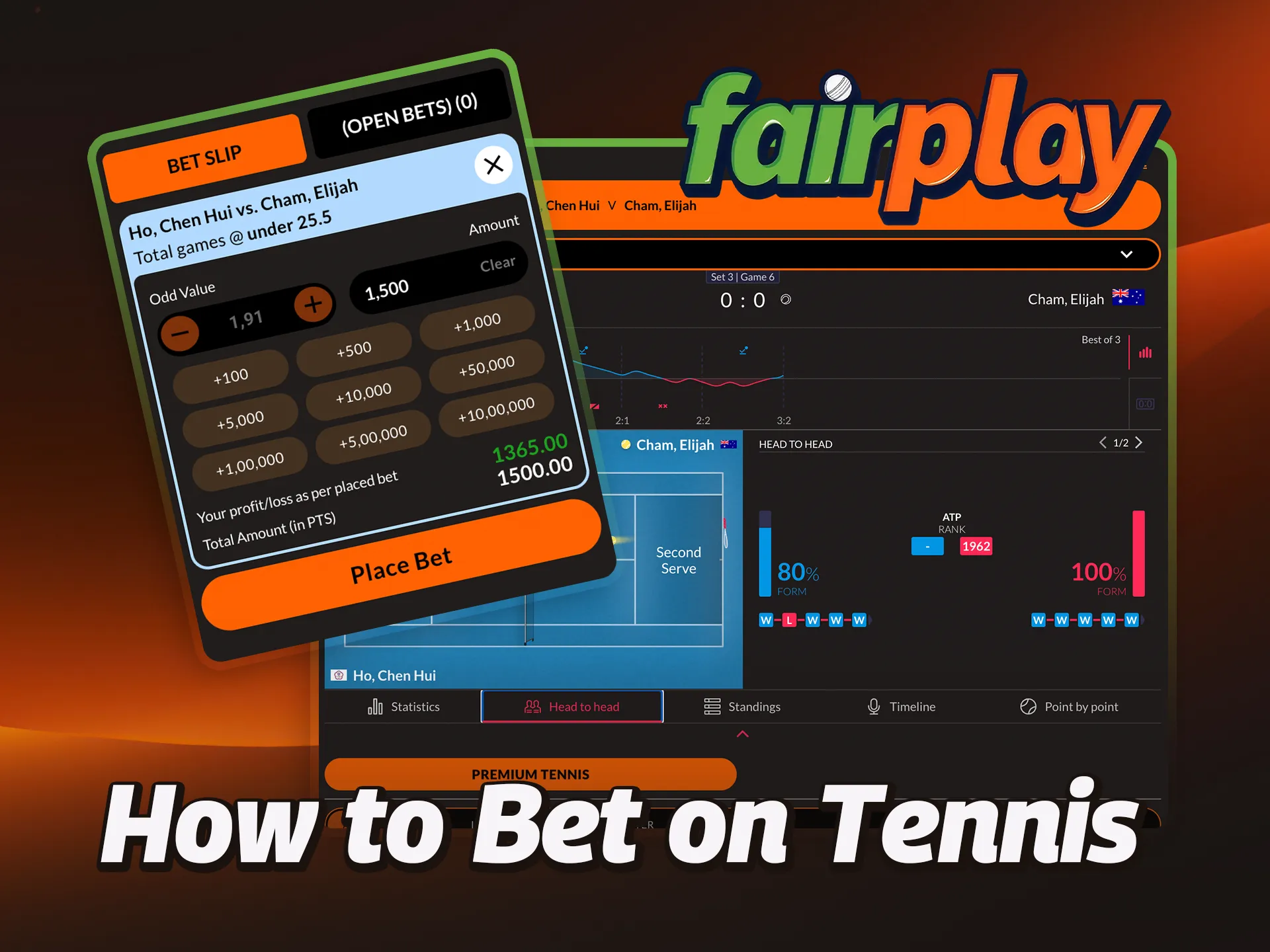 Follow this simple guide to start betting on tennis at FairPlay.